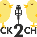 Chick2Chick podcast image with two chicks talking into a microphone graphic.